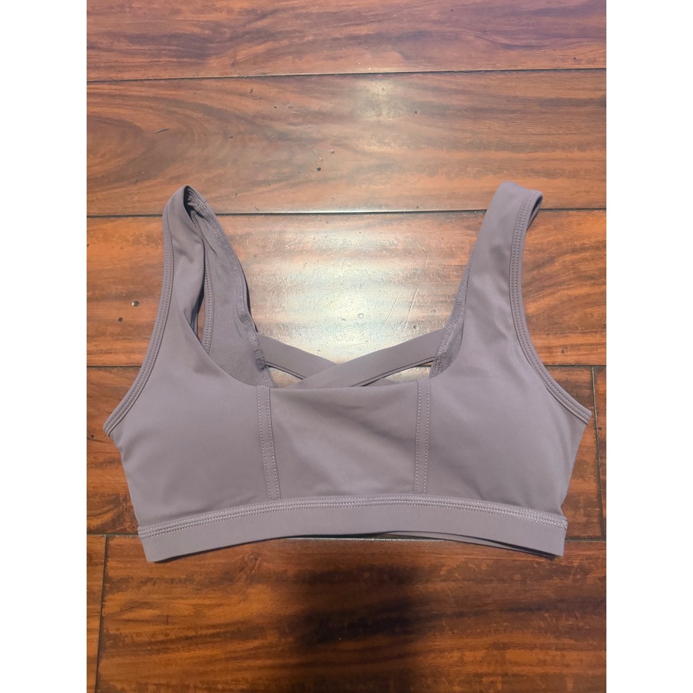 POPFLEX Strappy Lattice Back Sports Bra Dusty Purple XS